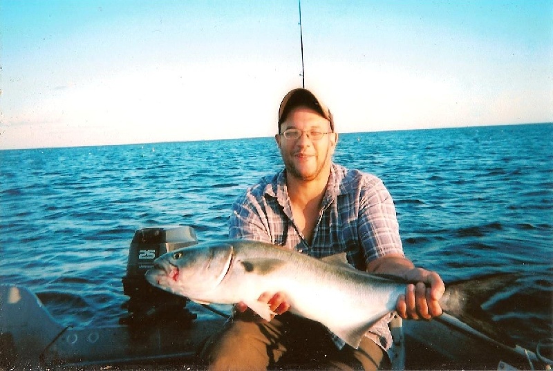 Blue fish on! near Kittery